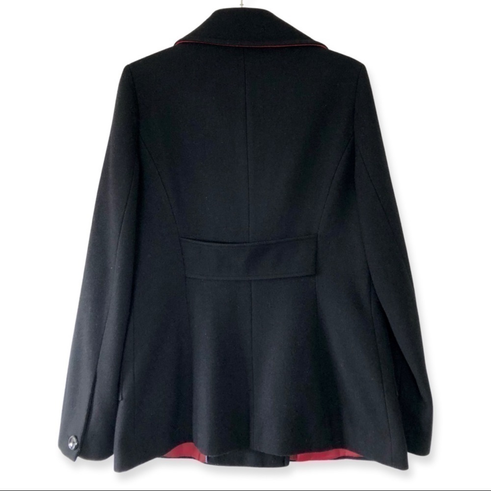 Tommy Hilfiger black wool blend Peacot coat jacket 3/4 - Picture 7 of 11